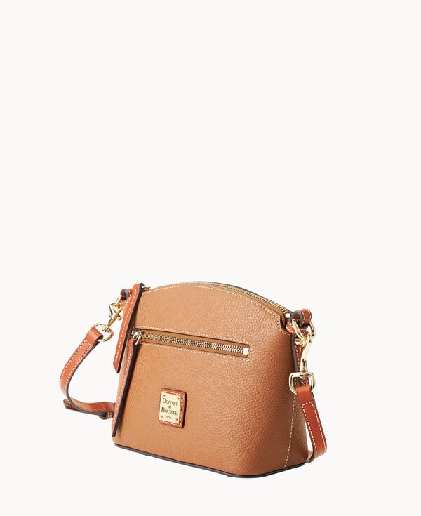 Dooney & Bourke Pebble Grain Domed Crossbody Caramel