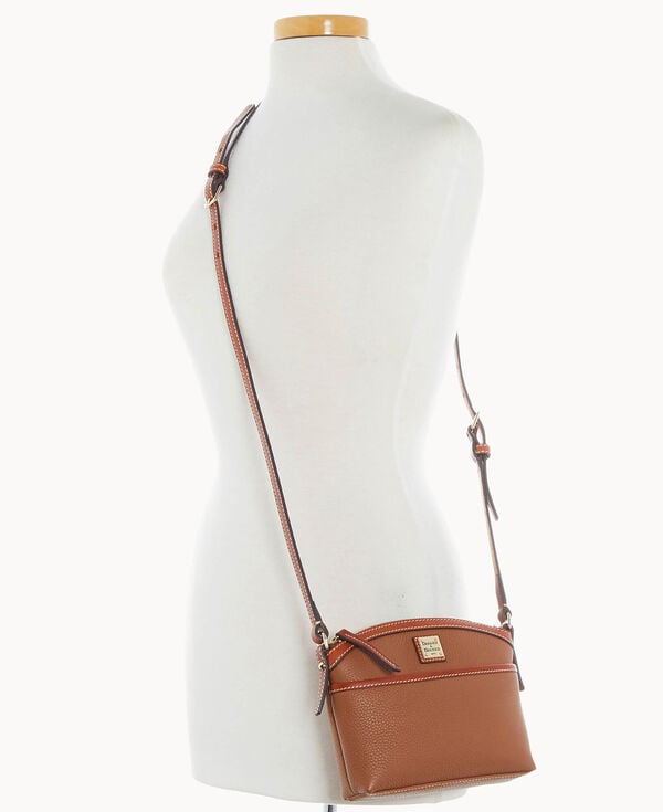 Dooney & Bourke Pebble Grain Domed Crossbody Caramel