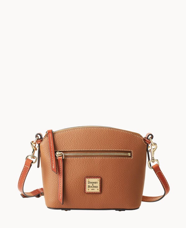 dooney & bourke Pebble Grain Domed Crossbody Caramel