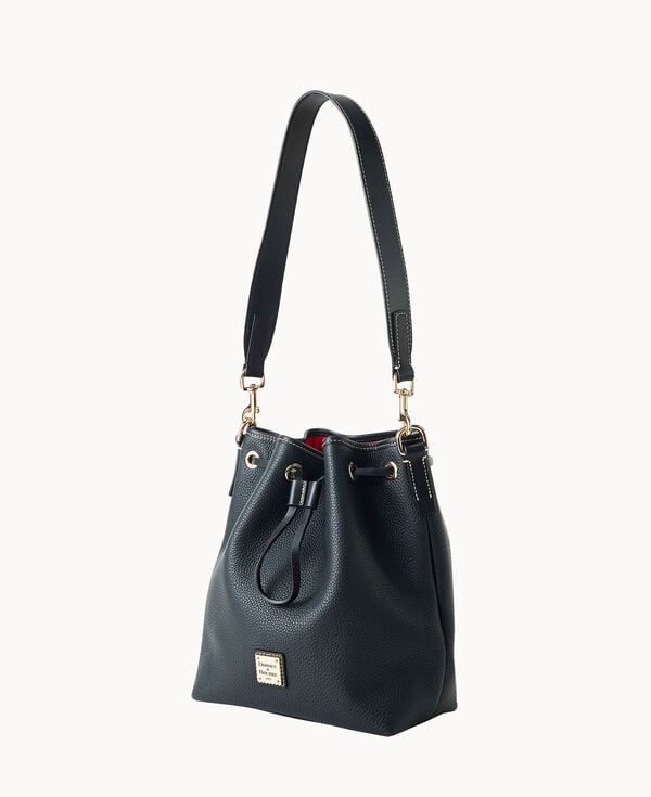Dooney & Bourke Pebble Grain Drawstring Black Black