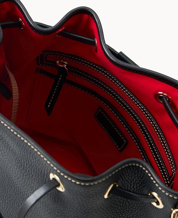 Dooney & Bourke Pebble Grain Drawstring Black Black