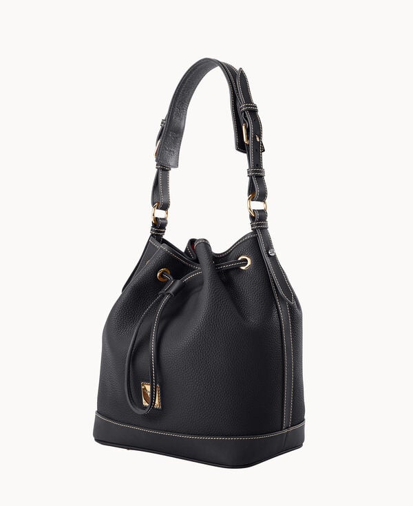 Dooney & Bourke Pebble Grain Drawstring Black Black