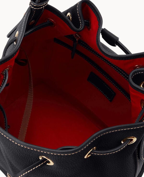 Dooney & Bourke Pebble Grain Drawstring Black Black