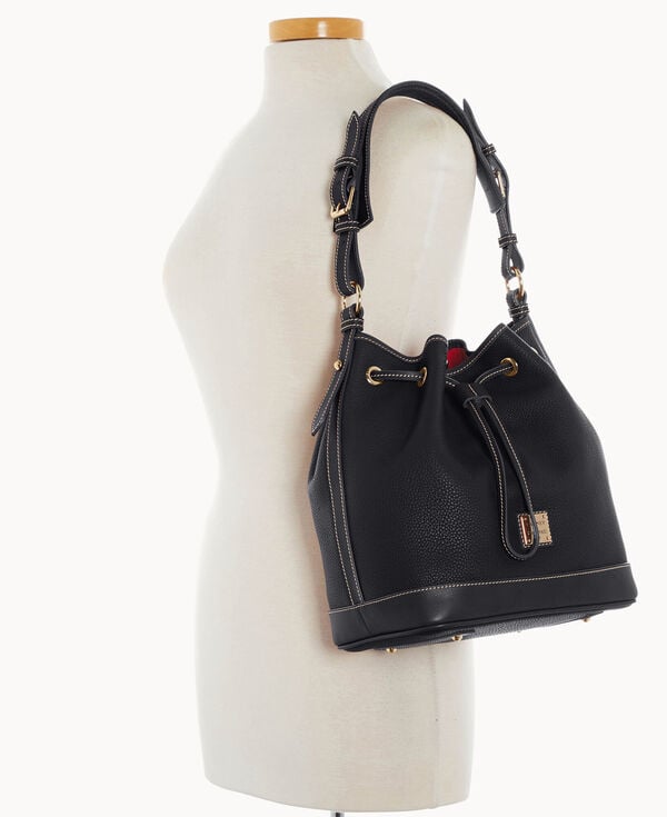 Dooney & Bourke Pebble Grain Drawstring Black Black
