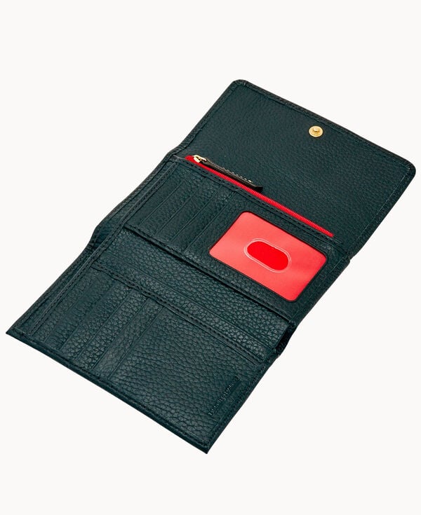 Dooney & Bourke Pebble Grain Flap Wallet Black