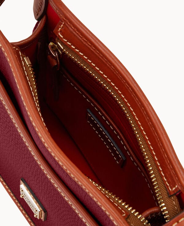 Dooney & Bourke Pebble Grain Letter Carrier Bordeaux