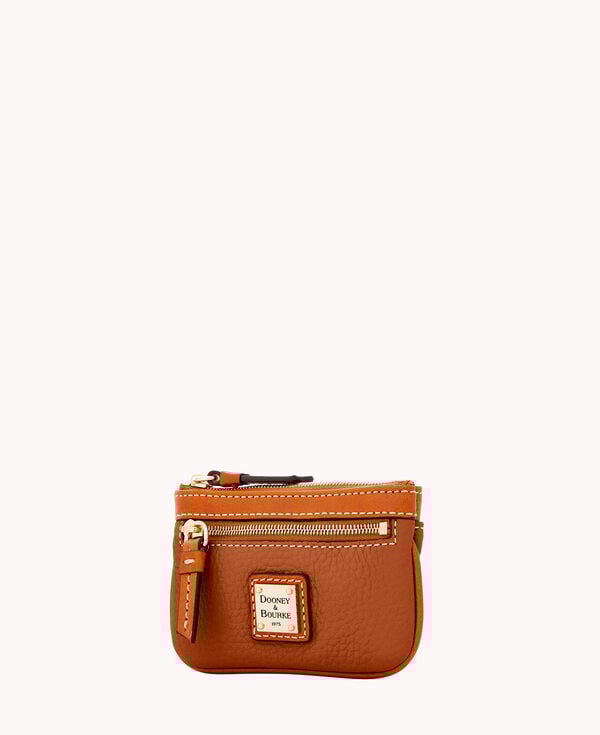 Dooney & Bourke Pebble Grain Small Coin Case Caramel