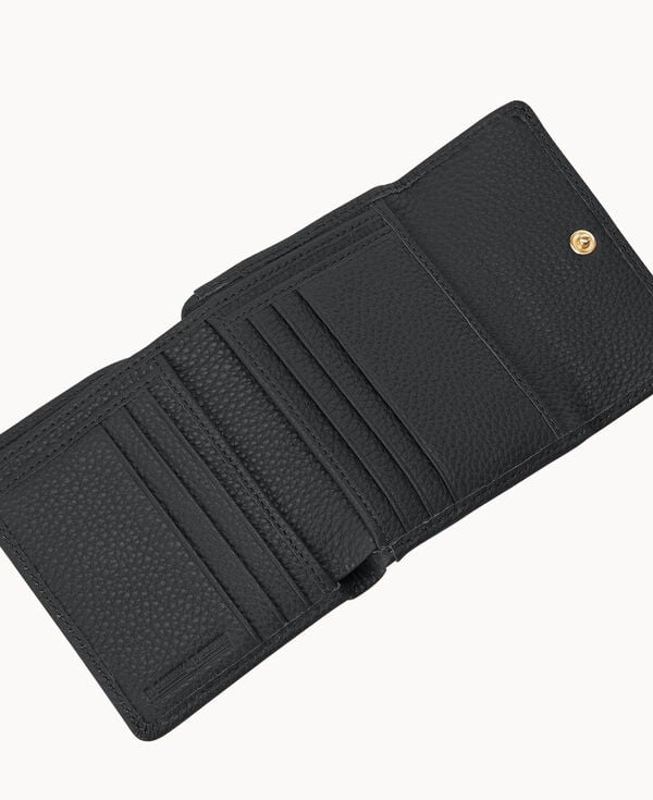 Dooney & Bourke Pebble Grain Small Flap Wallet Black