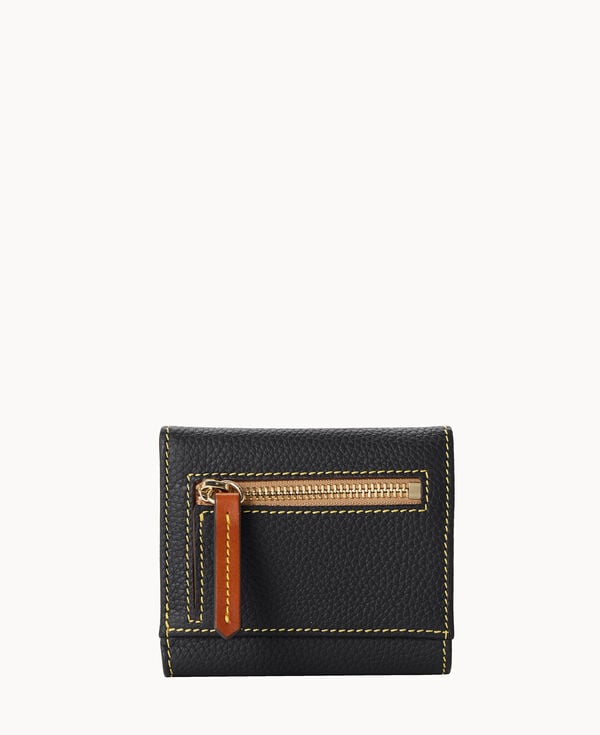 Dooney & Bourke Pebble Grain Small Flap Wallet Black