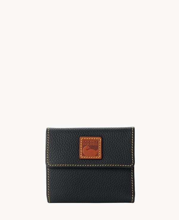 dooney & bourke Pebble Grain Small Flap Wallet Black