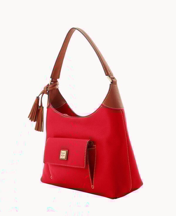 Dooney & Bourke Pebble Grain Small Hobo Red