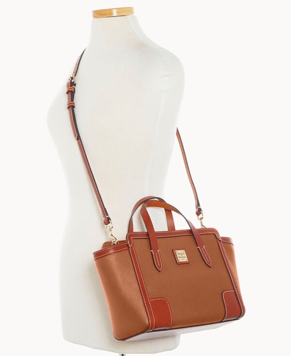 Dooney & Bourke Pebble Grain Small Shopper Caramel