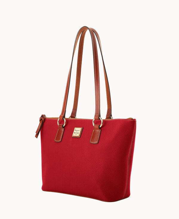 Dooney & Bourke Pebble Grain Small Wren Zip Tote Red