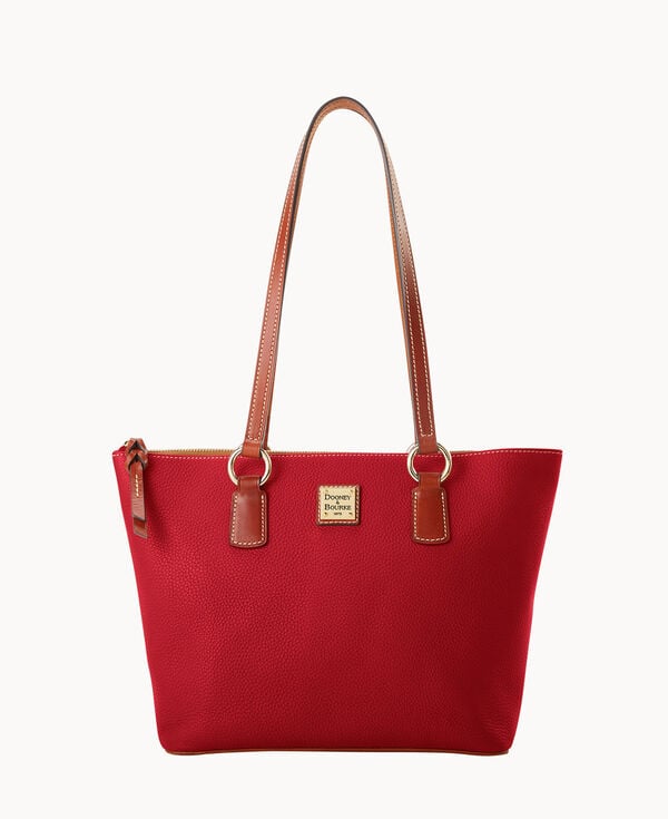 dooney & bourke Pebble Grain Small Wren Zip Tote Red