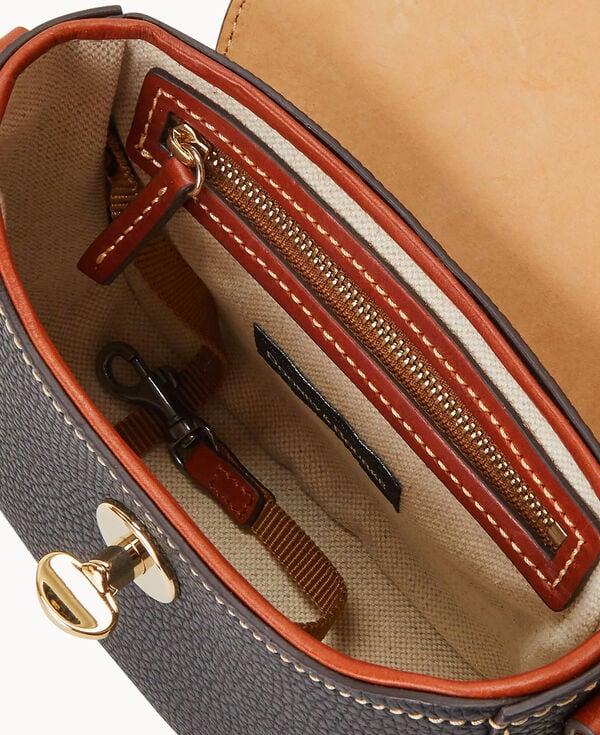 Dooney & Bourke Pebble Turnlock Flap Saddle Black