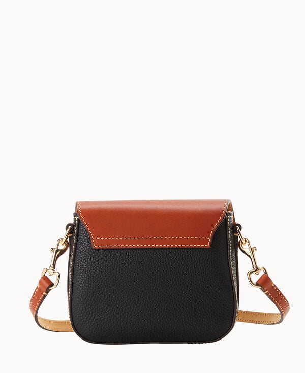 Dooney & Bourke Pebble Turnlock Flap Saddle Black