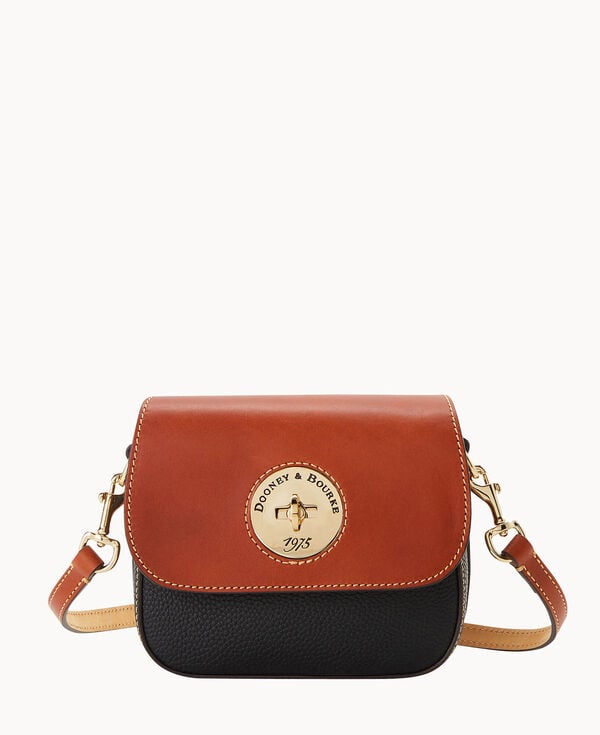 dooney & bourke Pebble Turnlock Flap Saddle Black