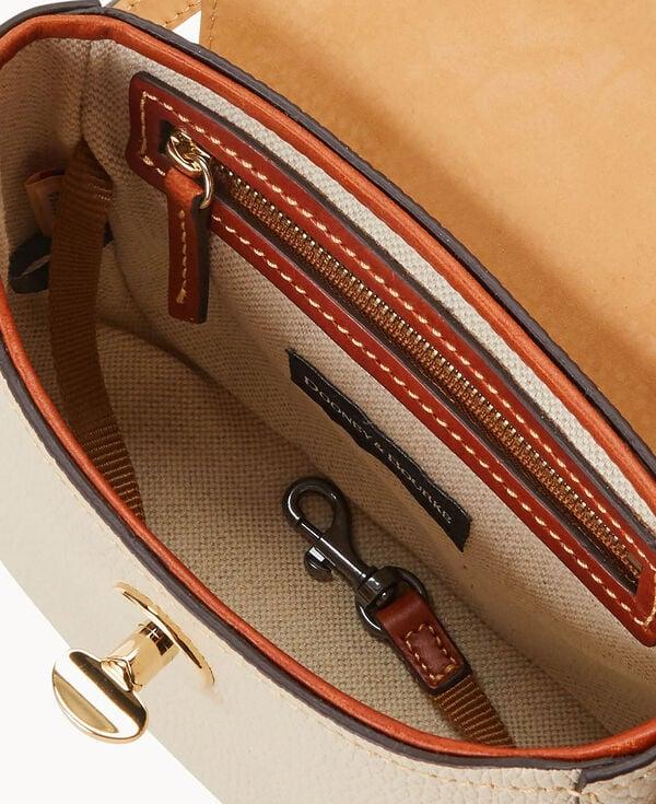 Dooney & Bourke Pebble Turnlock Flap Saddle Bone
