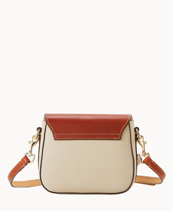 Dooney & Bourke Pebble Turnlock Flap Saddle Bone