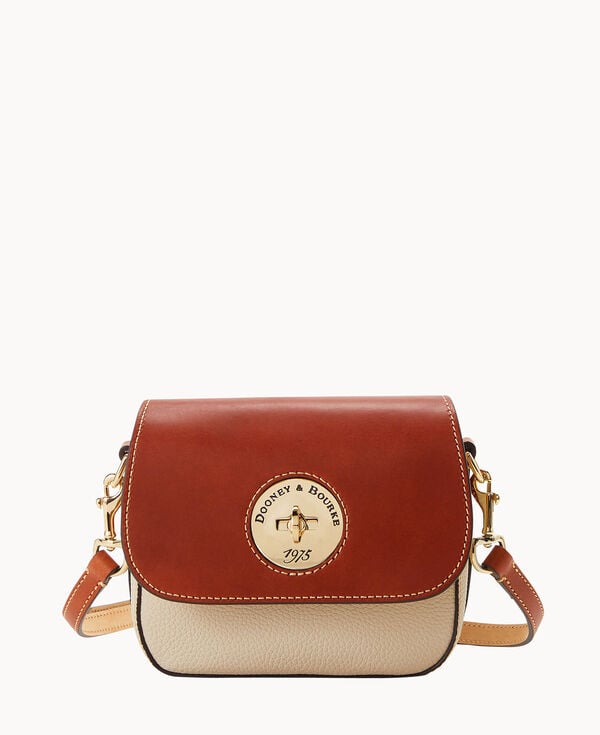 dooney & bourke Pebble Turnlock Flap Saddle Bone