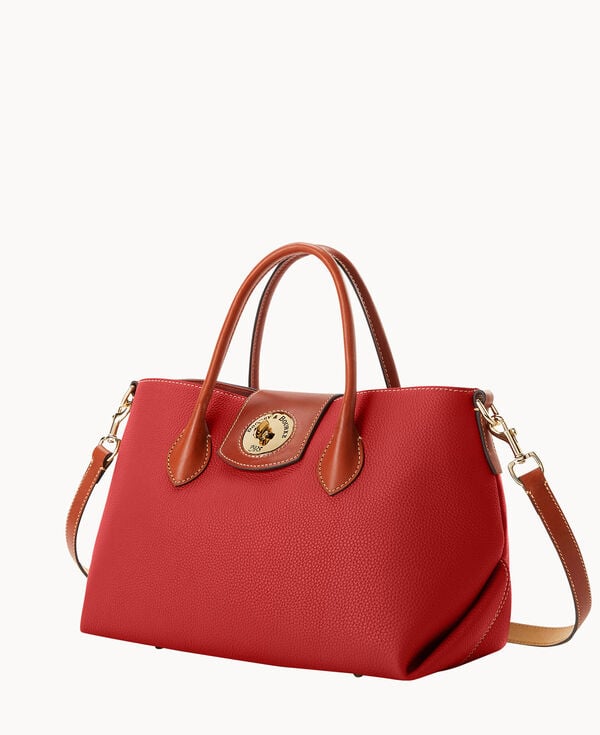 Dooney & Bourke Pebble Turnlock Handle Tote 30 Red