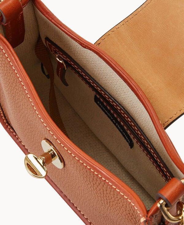 Dooney & Bourke Pebble Turnlock Messenger 20 Caramel