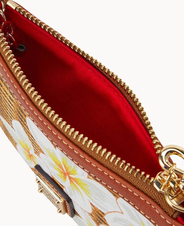 Dooney & Bourke Plumeria Medium Wristlet White