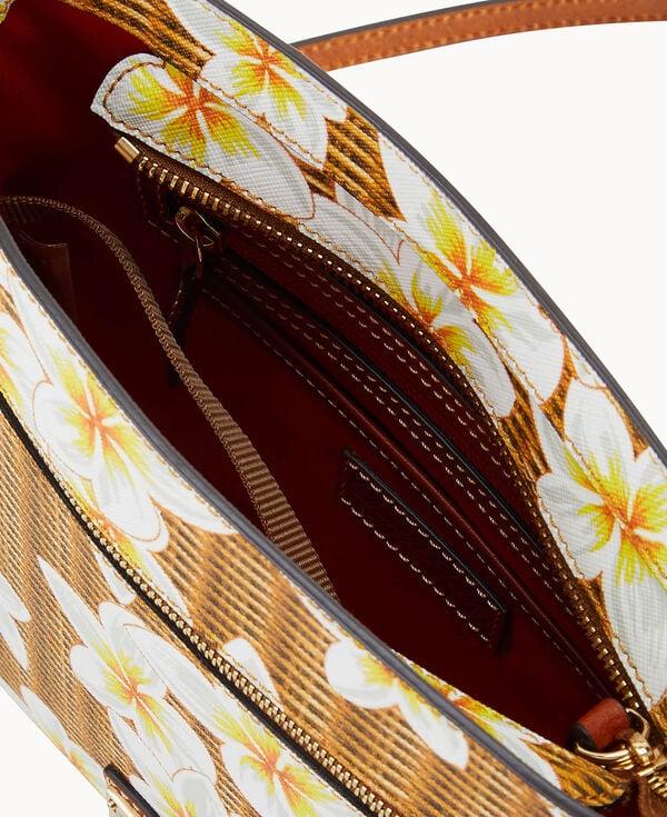 Dooney & Bourke Plumeria Small Zip Crossbody White