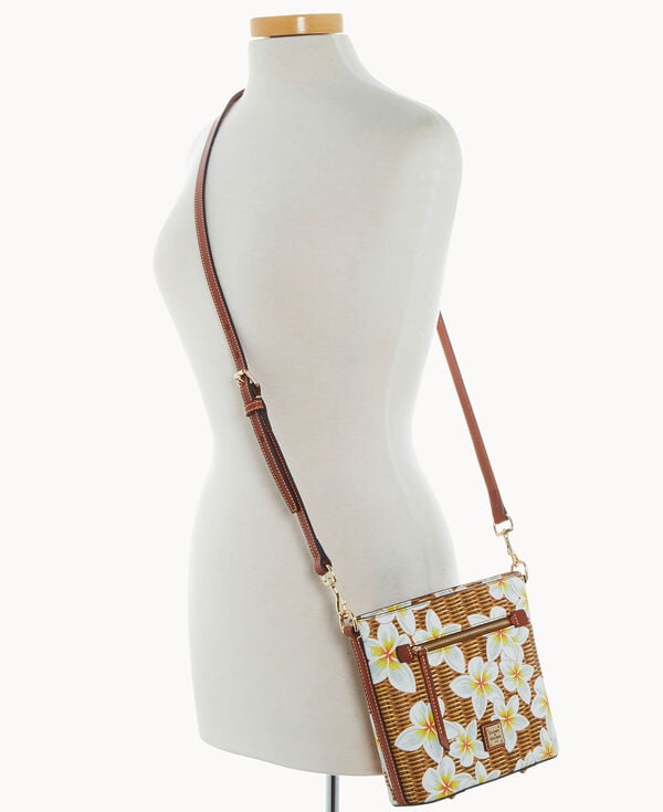 Dooney & Bourke Plumeria Small Zip Crossbody White