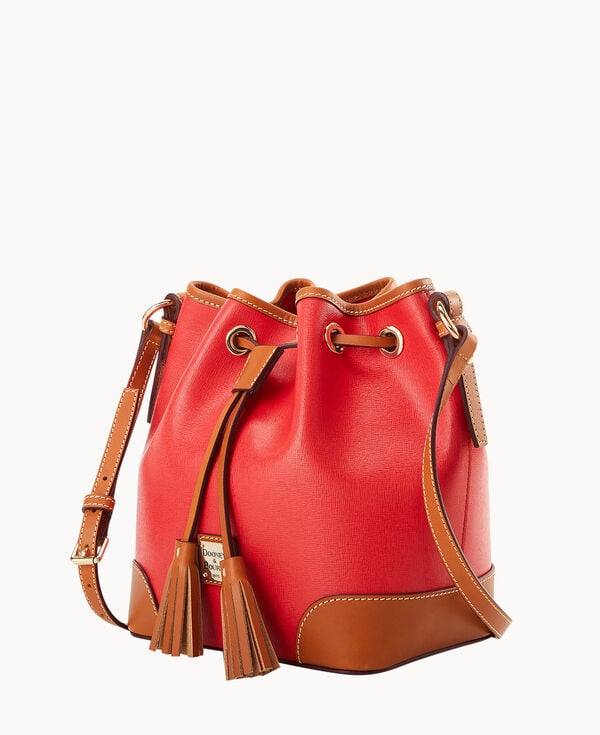 Dooney & Bourke Saffiano Crossbody Drawstring Tomato