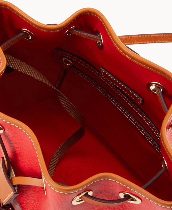 Dooney & Bourke Saffiano Crossbody Drawstring Tomato