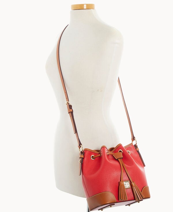 Dooney & Bourke Saffiano Crossbody Drawstring Tomato