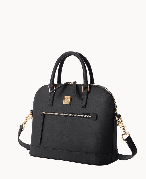Dooney & Bourke Saffiano Domed Zip Satchel Black