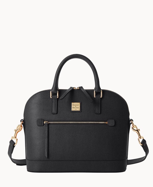 dooney & bourke Saffiano Domed Zip Satchel Black