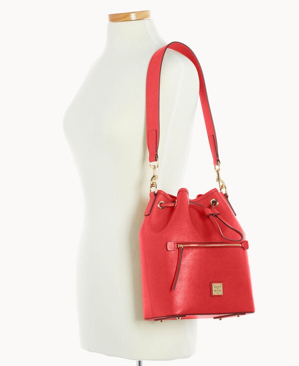 Dooney & Bourke Saffiano Drawstring Tomato