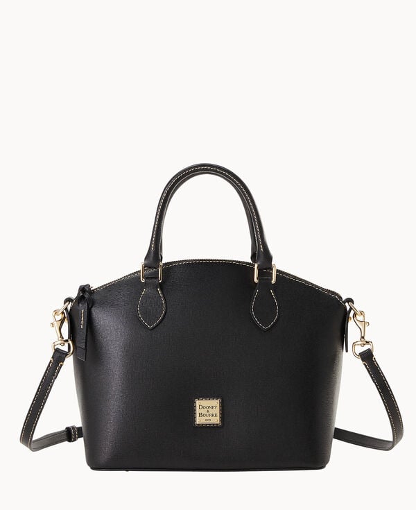 dooney & bourke Saffiano Geena Satchel Black