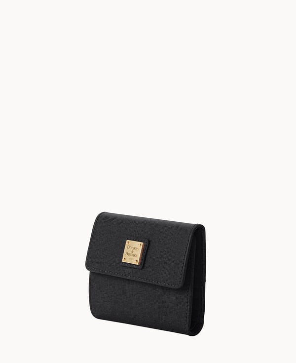 Dooney & Bourke Saffiano Small Flap Wallet Black