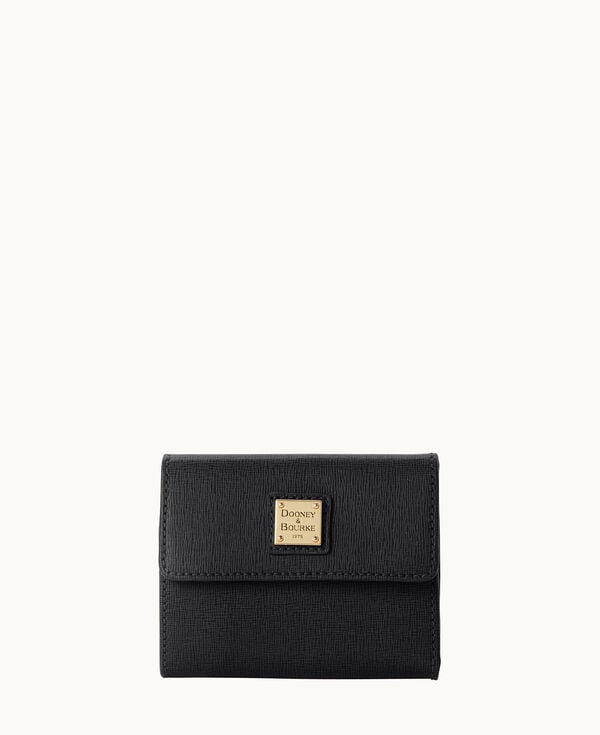 dooney & bourke Saffiano Small Flap Wallet Black