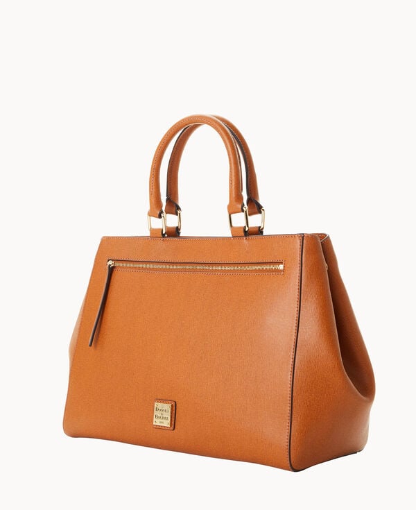 Dooney & Bourke Saffiano Zip Satchel Natural