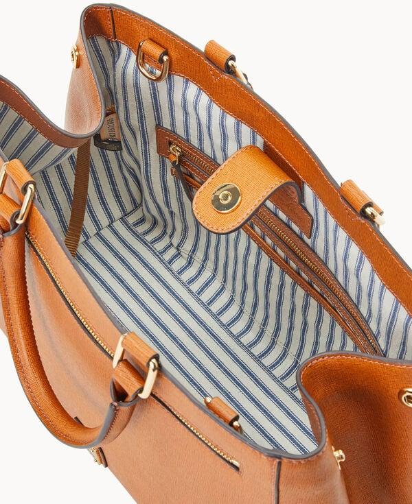 Dooney & Bourke Saffiano Zip Satchel Natural