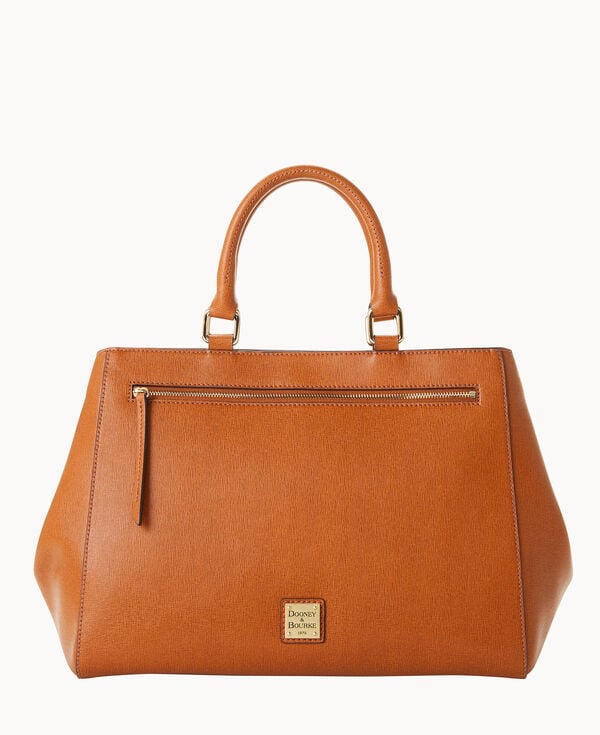 dooney & bourke Saffiano Zip Satchel Natural