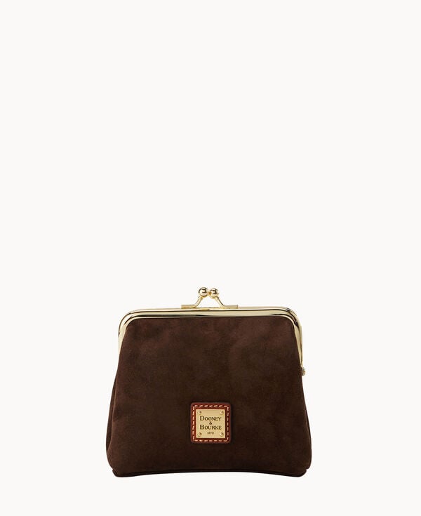 dooney & bourke Suede Large Framed Purse Brown Tmoro