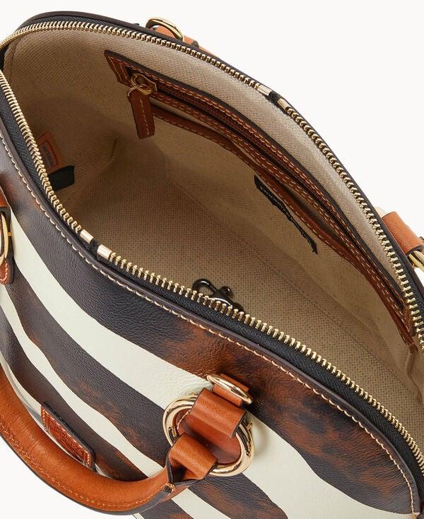 Dooney & Bourke Zebra Leather Domed Satchel Zebra