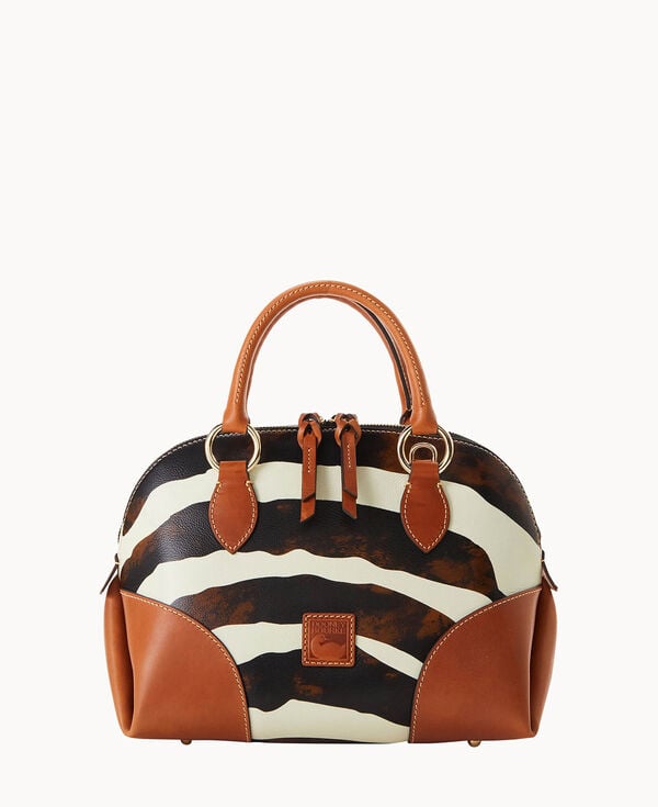 dooney & bourke Zebra Leather Domed Satchel Zebra