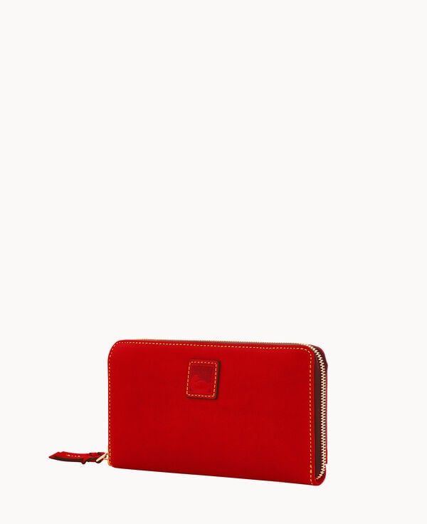 Dooney & Bourke Florentine Large Zip Around Wristlet Red