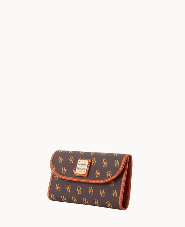 Dooney & Bourke Gretta Continental Clutch Brown Tmoro