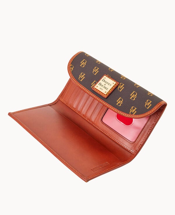 Dooney & Bourke Gretta Continental Clutch Brown Tmoro