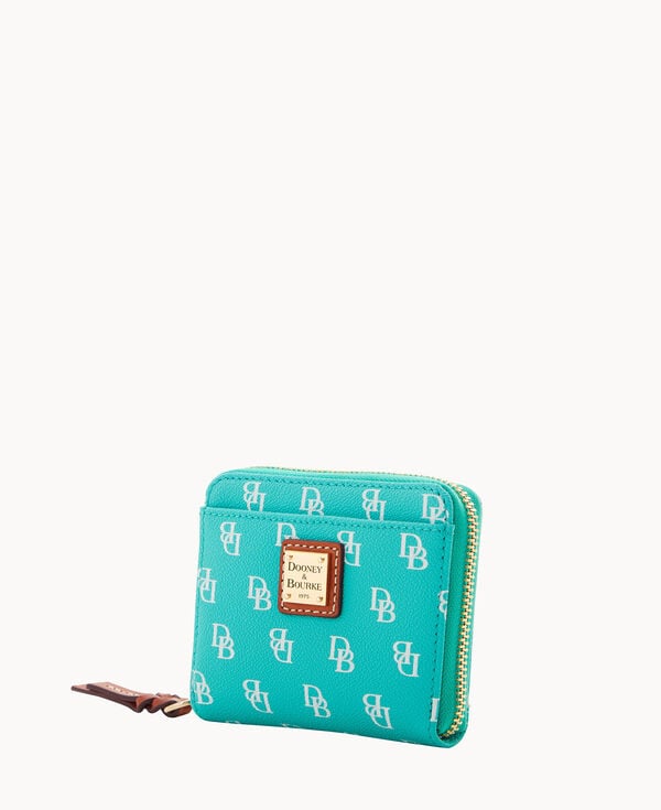 Dooney & Bourke Gretta Small Zip Around Wallet Sea Foam