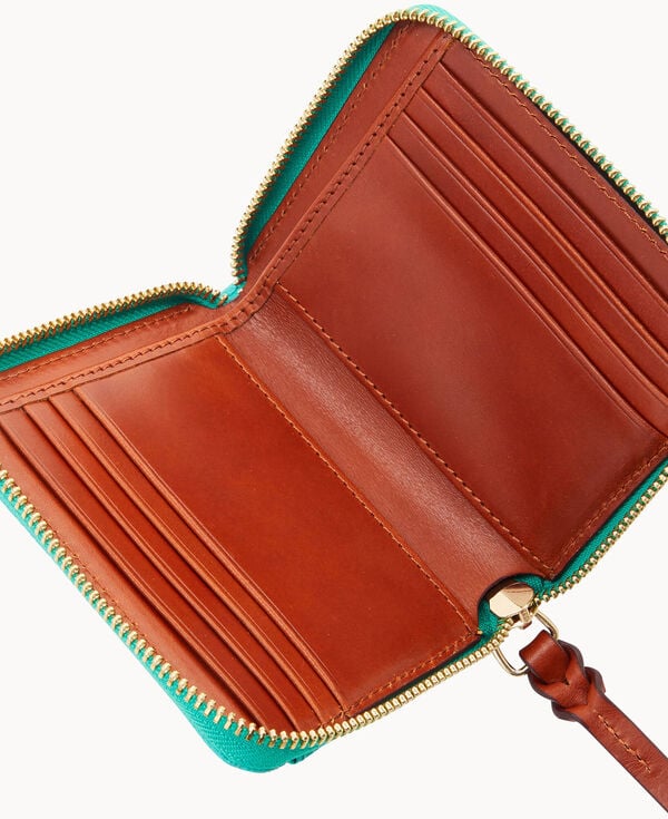 Dooney & Bourke Gretta Small Zip Around Wallet Sea Foam