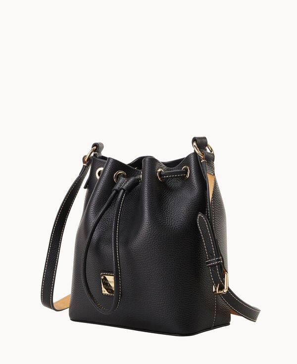 Dooney & Bourke Lucca Leather Crossbody Drawstring Black
